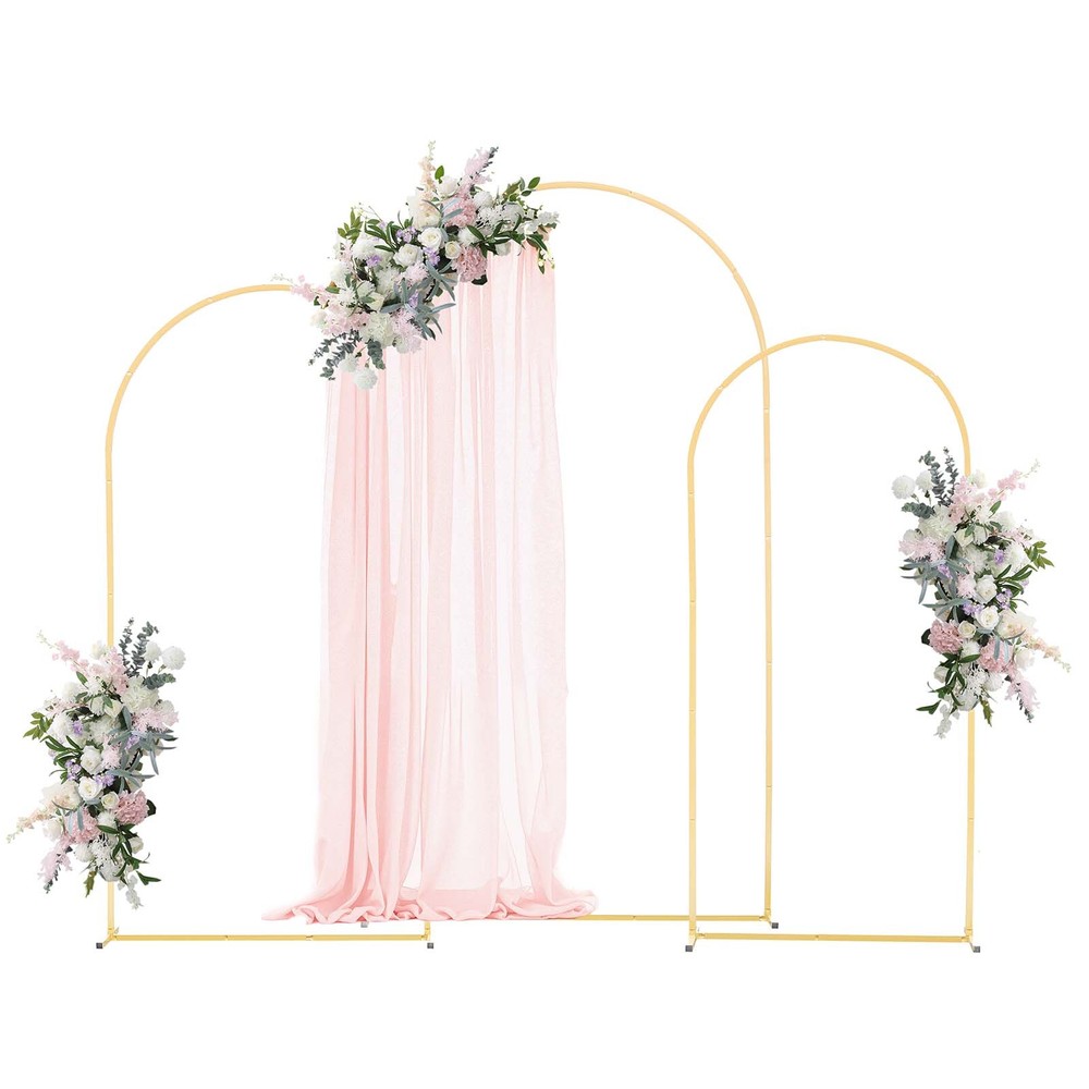 VEVOR Arch Backdrop Stand Metal Arch Backdrop Stand 7.2/6.6/6 ft 3 PCS Wedding