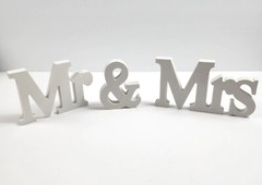 Mr and Mrs Wedding Wooden Sign Wood Letters Decor Table Top Standing Party Props