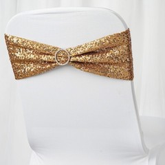 75 Spandex Sequined CHAIR SASHES Ties Wraps Wedding Party Decorations SALE