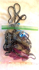 Black Rhinestone double Row, Satin Ribbon, Mesh Ribbon Wedding Party Birthday