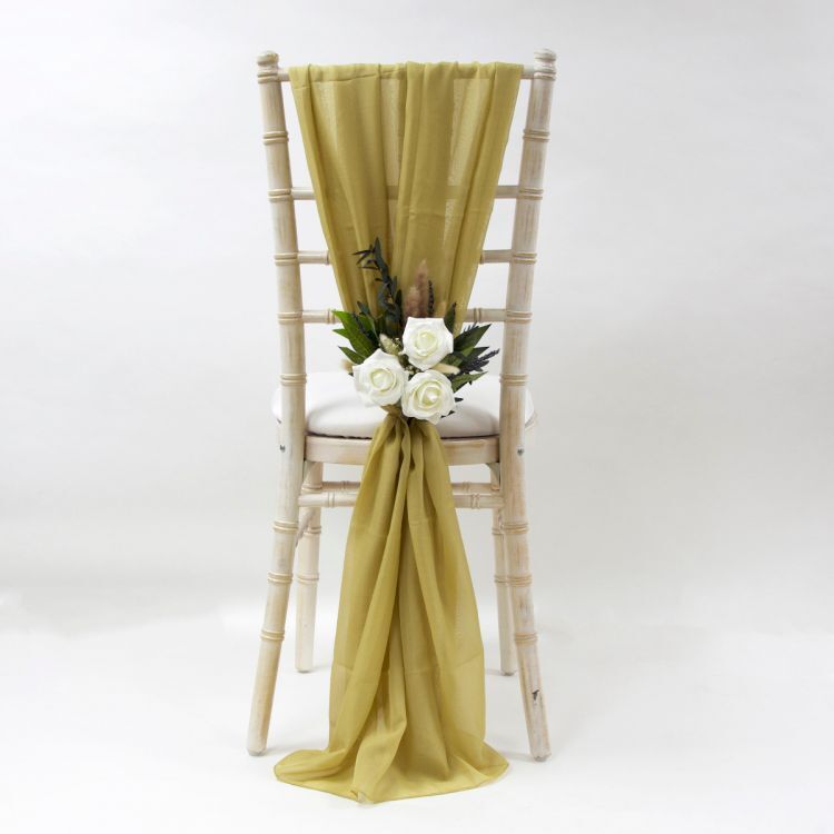 CHAIR COVER WEDDING DÉCOR DRAPING CHIFFON VERTICAL DRAPES VARIOUS COLOURS
