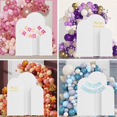 4FT,5FT,6FT Spandex Arch Backdrop Stand Covers Set of 3 | 4FT 5FT 6FT White