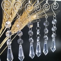 20Pcs Acrylic Crystal Pendant Ornament Chandelier Wedding Centerpiece Tree Decor