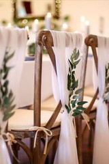 CHAIR COVER WEDDING DÉCOR DRAPING CHIFFON VERTICAL DRAPES VARIOUS COLOURS