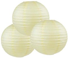4″6″8″10″12″14″16″18 Round Paper Lanterns Lamp Wedding 4″/10CM, Ivory / Cream