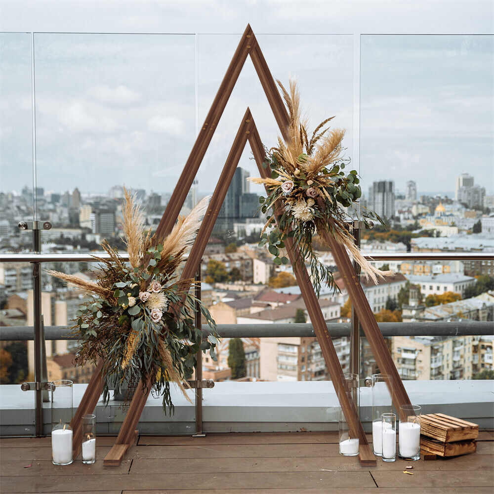 2X Heavy Duty Triangle Wedding Arch Backdrop Stand Flower Balloon Banquet Archwa