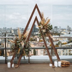 2X Heavy Duty Triangle Wedding Arch Backdrop Stand Flower Balloon Banquet Archwa