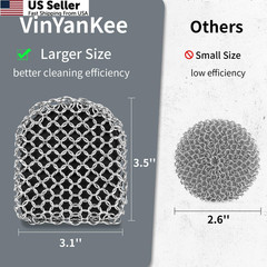 Cast Iron Scrubber with Pan Scraper, 316 3.1inch*3.5inch*3inch, Black