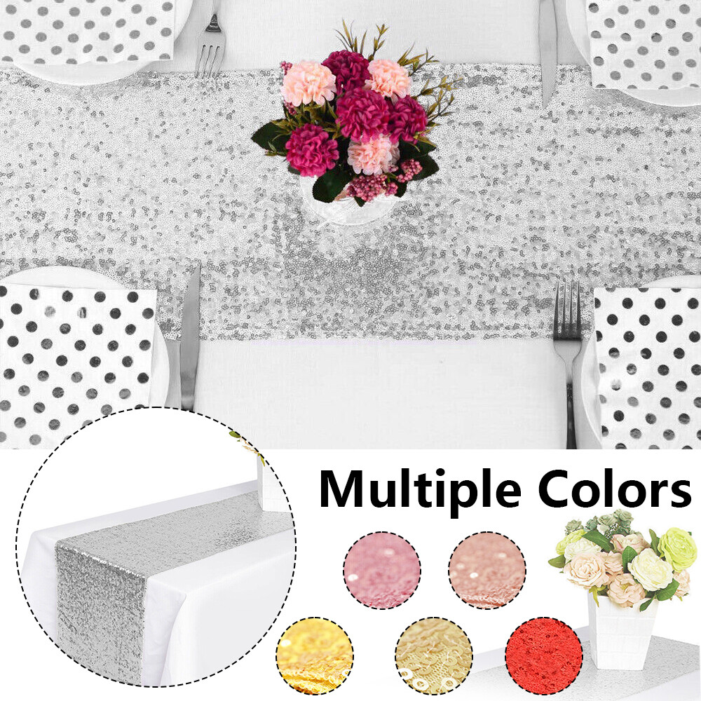 Sequin Table Cloth Glitter Banquet Cover Sparkly Wedding Party Decor 1/5/10/25pc
