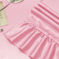 2 Pack Satin Table Runner 12 x 72 Inch Ruffle Table Runner,Satin 12″x72″ Pink