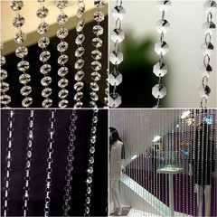 16.5 Feet Hanging Clear 14mm Daimond Acrylic Crystal Garland for 14mm, Silver