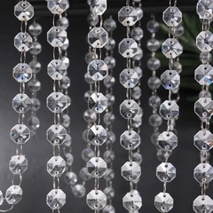 16.5 Feet Hanging Clear 14mm Daimond Acrylic Crystal Garland for 14mm, Silver