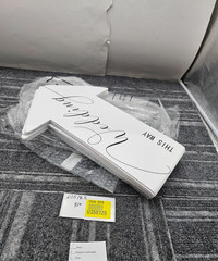 (QTY 6) Wedding Direction Signs Wedding Welcome Signs Arrow w/ Stakes