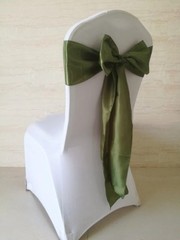 50x Olive Green Satin Chair Sashes BowS Wedding Banquet Birthday Party Ceremony