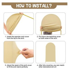 Khaki Arch Backdrop Covers – 7.2FT, 6FT Spandex Fitted Wedding Arch Stand Cov…