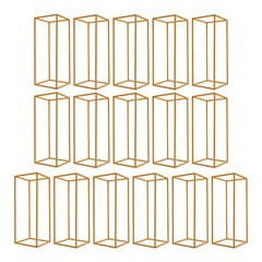 16pcs Flower Stand 60cm Gold Square Tube Wedding Party Decoration Display Holder