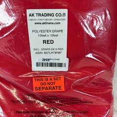 AK Trading Co Red Polyester Backdrop Curtains 10×10 ft Wedding Event Decor