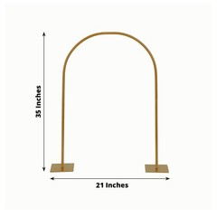 35″ Gold Metal Floral Chiara Arch Table Centerpiece with Rounded Top Wedding