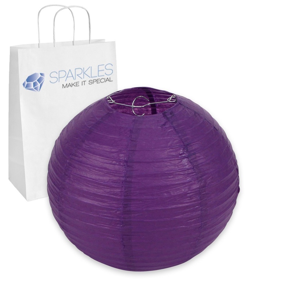 5 pcs 8″ inch Chinese Paper Lantern – Purple – Wedding Party Event Decoratio ed
