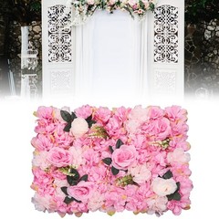 12 Pcs Pink Flower Wall Decor, 3D Silk Rose Floral Artificial Flower Wall