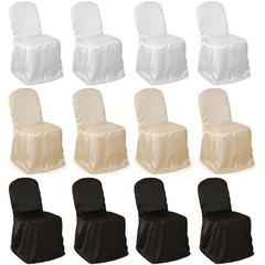 50 Banquet Polyester Chair Covers Made in USA High Quality 3 Colors Wedding