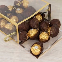 25 Gold Clear PVC Favor Boxes with Rope Handles and Thank You Print Wedding