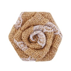 DECORA 12 Pieces Burlap Rose Flowers for Wedding Decoration DIY Craft