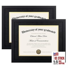 11×14 Diploma Frame Certificate Degree Document Frame with High 2 Black