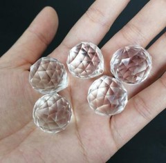 5pcs 20mm Glass K9 Faceted Crystal Ball Pendant Prism Lamp Lighting Part Hanging