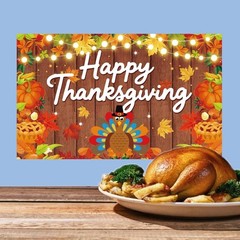Thanksgiving Day Banner, 5.91×3.61FT, Polyester Fabric Backdrop, for Thanksgi…