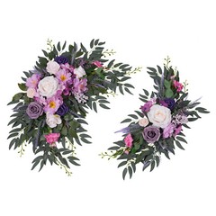 Wedding Arch Artificial Flower Panels 2-Pack Purple Pink White Green