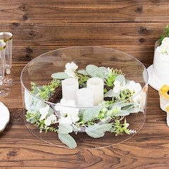 14 in Clear Round Acrylic CAKE STAND Display Box Pedestal Riser Party Events