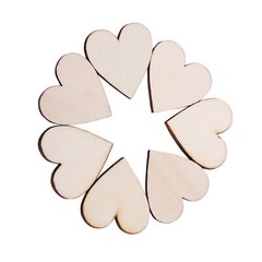 Heart Shape Wood Embellishment For Weddings Plaques Ornament(30mm 50pcs)♡