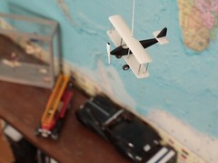 Hanging Airplane, Black White, Nursery Decor, Decorative wooden airplane