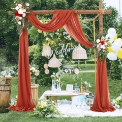 Outdoor Backdrop Curtain Densed Elastic Wedding Arch Drapes Photo Photography 2f