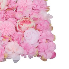 6 Pcs Wedding Flower Wall Panel Floral Backdrop Silk Rose Wall 40*60cm Dark Pink