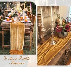 Velvet Table Runner 20 x20 Inches0ft Luxurious Thick Soft Velvet 1 Gold