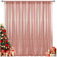 Wedding Rose Gold Sequin Background – 10x10FT Glitter Fabric