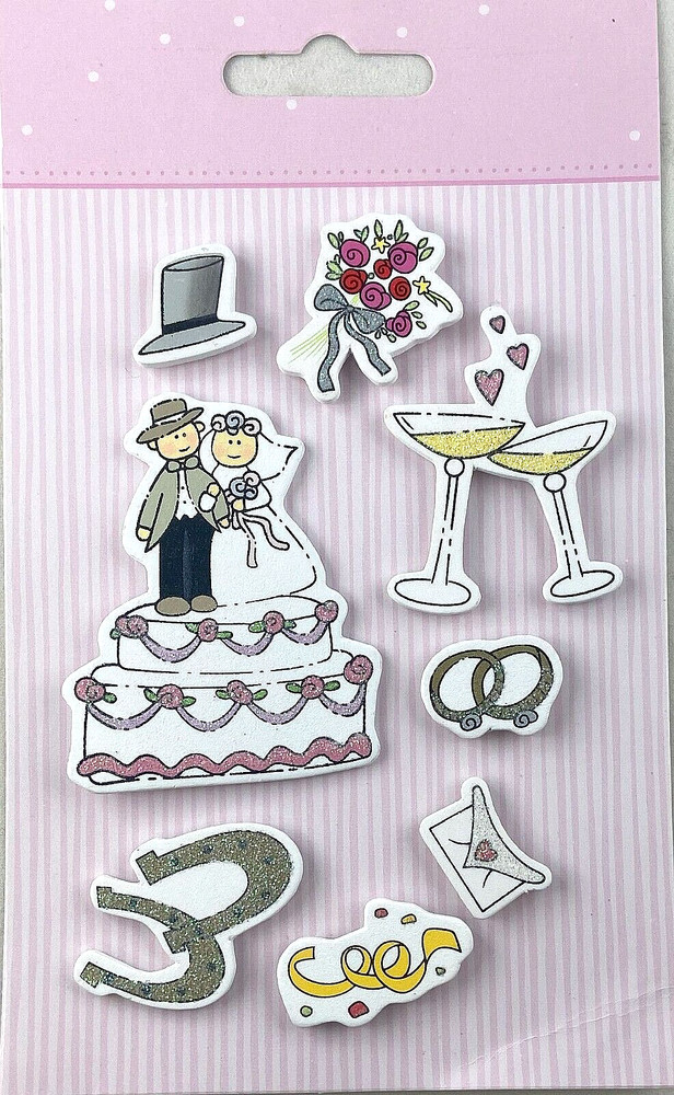 Set of 8 Decorative Stickers Decals Gifts Decoration 42078 Wedding Cheap