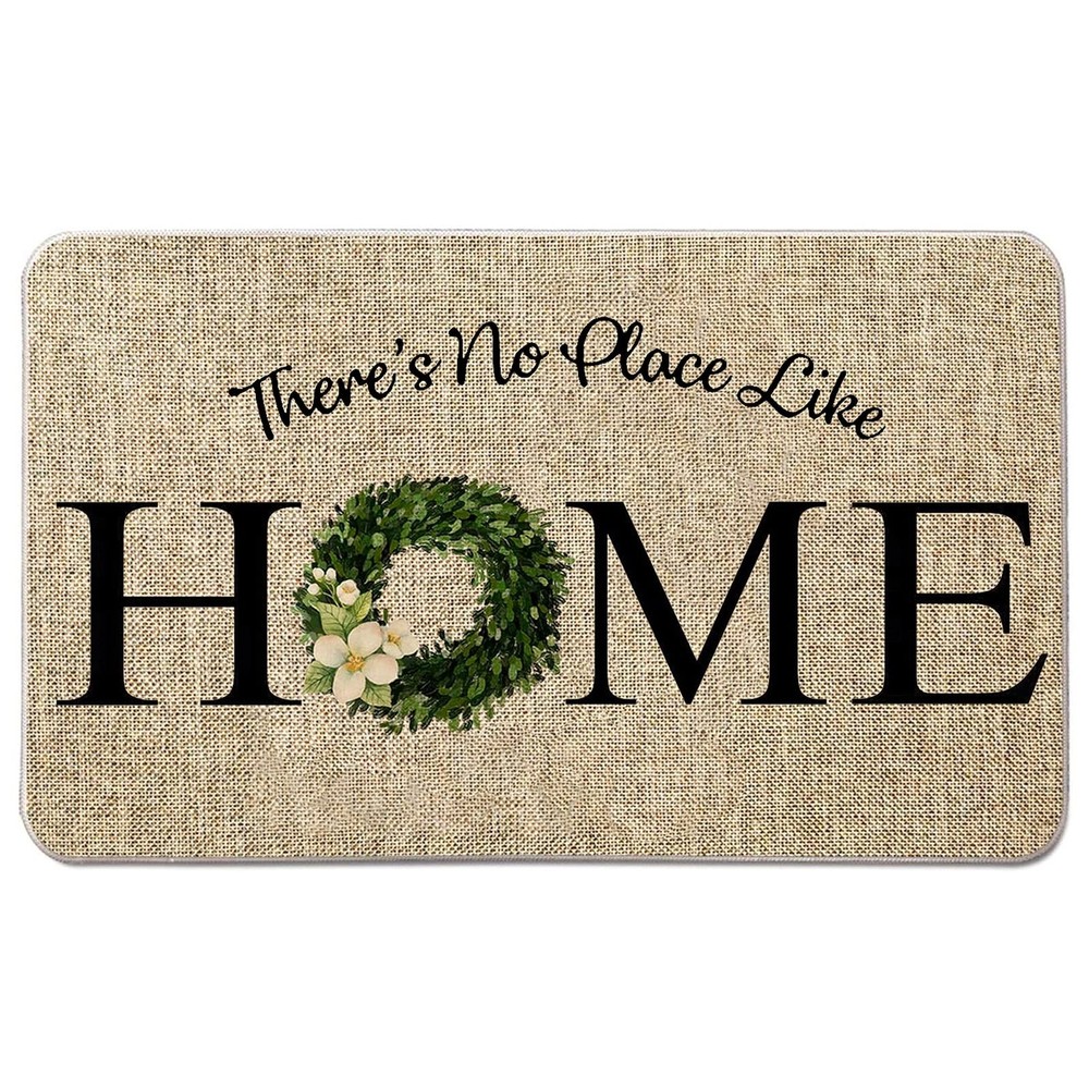 Welcome Mats for Front Door Farmhouse Home Door Mat Rustic Quote Wreath Doorm…
