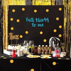 Pre-Strung Talk Thirty To Me Teal Glitter Banner – Funny 30th Birthday Decora…