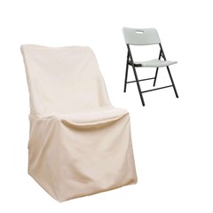 25 pcs Beige LIFETIME Folding CHAIR COVERS Slipcovers Polyester Wedding Supplies