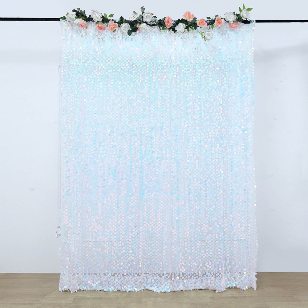 IRIDESCENT 8×8 ft Big Payette Sequined BACKDROP CURTAIN Wedding Home Decorations