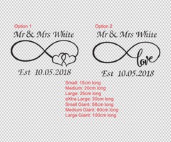 Custom Mr Mrs Family Name Infinity Love Wall Wishing Well Wedding Sign Decal