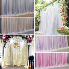 Wedding Backdrop Curtain White Gauze Net Ice Silk Wedding Background Drape