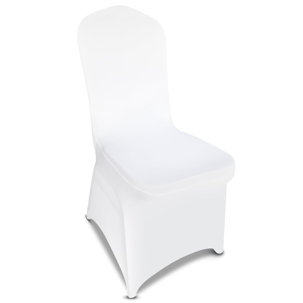 100 Pieces White Chair Covers – Versatile Stretch Polyester Spandex Dining Ch…