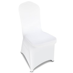 100 Pieces White Chair Covers – Versatile Stretch Polyester Spandex Dining Ch…