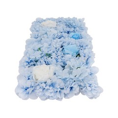 12PCS Artificial Flower Wall Panels White+Blue Dreamlike Flower Wall Backdrop