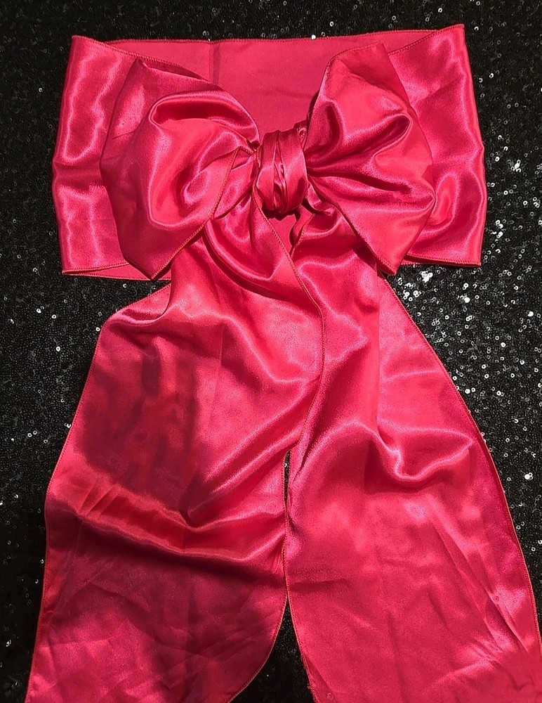 20pc Satin Chair Decor Bow Sash 104″x7 Fushia Dark Pink Wedding Party Event
