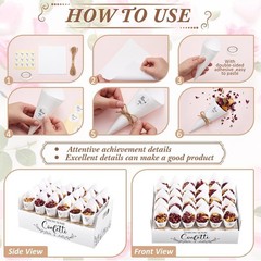 2 Sets Wedding Petal Cones for 60 Guest – Biodegradable Real Petals 300